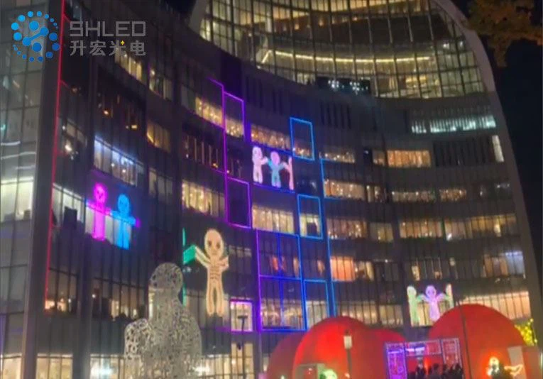 Glass Building Curtain Wall Facade Lighting